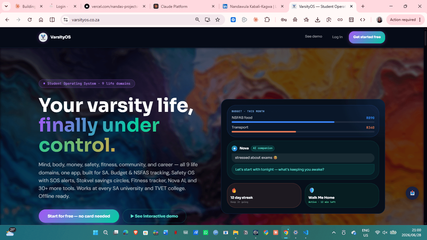 The campus companion — budget and Nova widgets at a glance