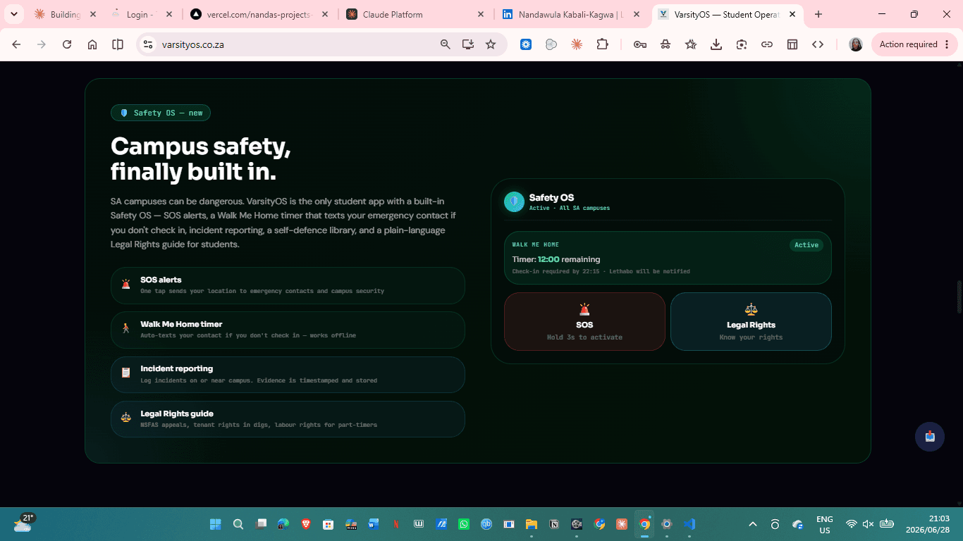 Safety OS: SOS and Walk-Me-Home timer